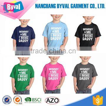 mommy and me kids t shirts custom 100% PreShrunk Cotton blank plain t shirt wholesale