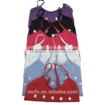 Multi Colors Stars Printing Children Wear Hot Girls Vest Underwear Seamless Vest Top