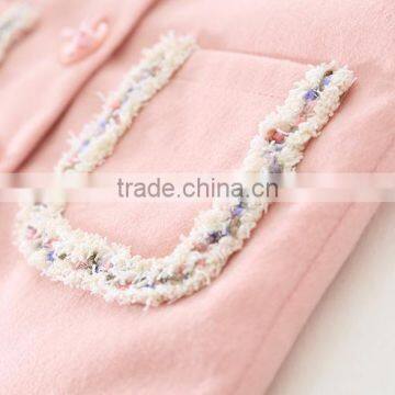 S16002A New Model Long Sleeve Kids Girls Solid Coat For Spring photo-4