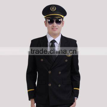 OEM Manufacture Black Pilot Suits Shirts Men Airline Coat Uniforms photo-2