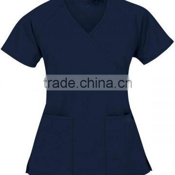 Women's Hospital Mock Wrap Scrub Top photo-4