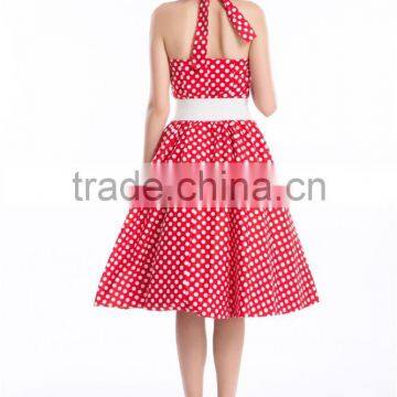 Women's Vintage Rockabilly Swing 1950's Evening Party Dress With Belt photo-6