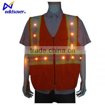 LED light reflective safety straps vest