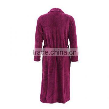 Women Pink Printed Home Coral Fleece Bathrobe