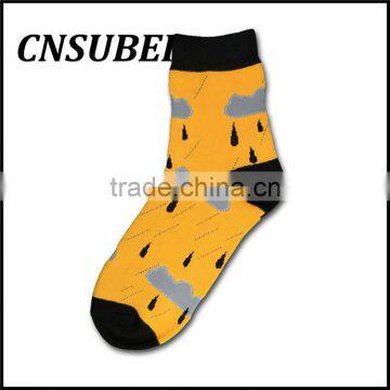 Customized Men and Women Student Cartoon Weather Rain Popular Candy Color Cotton Socks photo-3