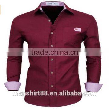 2016 New Wholesale Stylish Slim Fit Long Sleeve Contrast Custom Mens Casual Dress Shirts photo-5