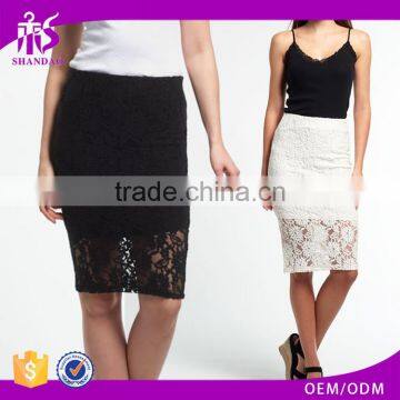 2017 Hot Selling Guangzhou Shandao Bulk Price Summer Party Wear Black Lace Midi Slim Fit One Piece Skirt