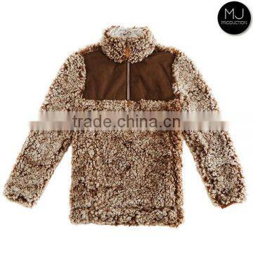 FACTORY Wholesale Personalized Frosted Tip 1/4 Zip Monogrammed Sherpa Pullover Kid Clothes photo-2