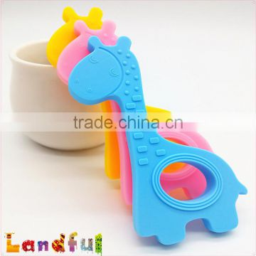 Food Grade Infant Chewy Toy Animal Shaped Silicone Giraffe Baby Teether