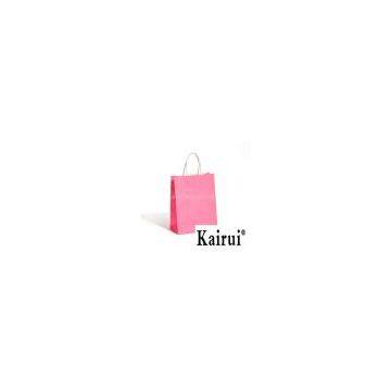 Isolated Rose Red Plain Kraft Paper Bag