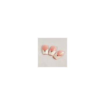Natural Looking Fake Nails Pink White French Tip Fake Nails For Girls