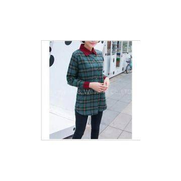 Women\'s fit contrast collar flannel shirt