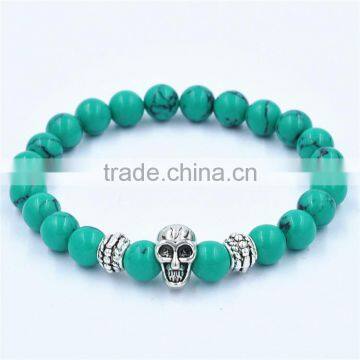 Traditional Culture Skull Head Bead Bracelet Agate Ball Bead Bracelet Jewelry