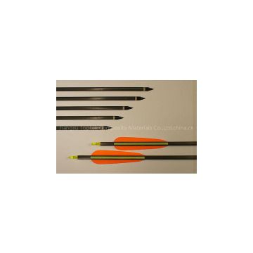 yellow vane carbon arrow shaft, shooting arrow, archery arrow, hunting arrow, camo surface shaft