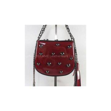 Rivet Leather Shoulder Bag