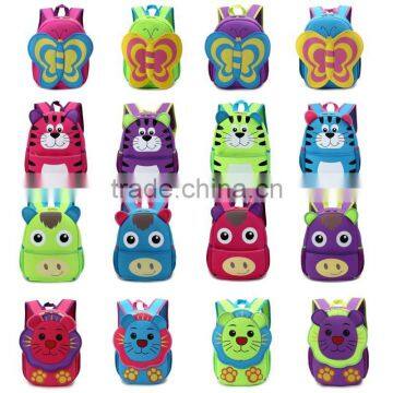 3D Animal Pattern Children Neoprene School Bags 2017 Kids Backpack Waterproof M7061901