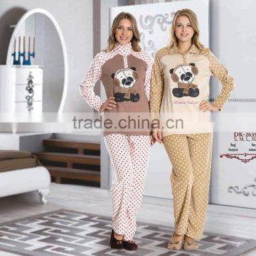 ladies printed high quality polar fleece winter pyjamas