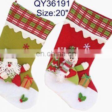 TZ-36191 Christmas Gift Stocking High Quality White Christmas Stocking For Party Decoration