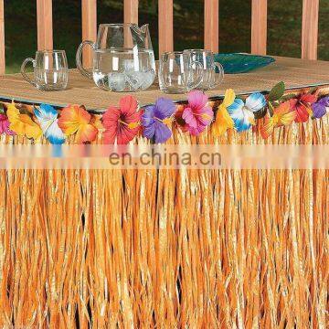 Hawaiian Table Skirt Luau Hibiscus Table Hula Skirt photo-2
