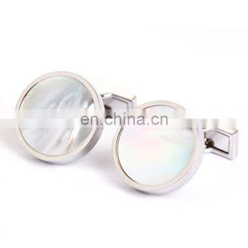 High quality white stone round cufflinks