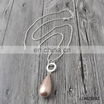 Mixed Color Metal Necklace Teardrop Pendant photo-2