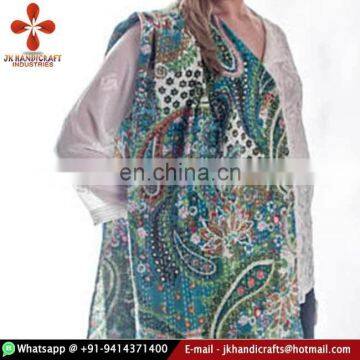 Wholesale Vintage New Print Paisley Design Kantha Stole