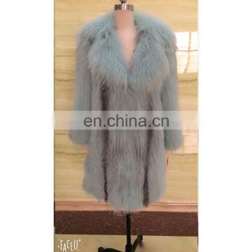 European Style Top Selling Real Fox Fur Products Cheap Women Knee Length Winter Coat