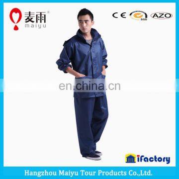 Durable Adult Waterproof Plastic Pant Blue Rain Jackets photo-3