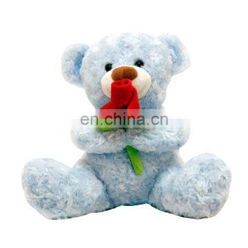 Wholesale Children Gift Blue Soft Teddy Bear Rose Bouquet Toys Party Supply