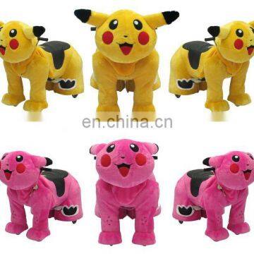 HI Colorful Pikachu Plush Zoo Animal Electric Children Scooter