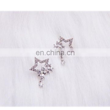 2017 The star shape sliver small pure and fresh earrings