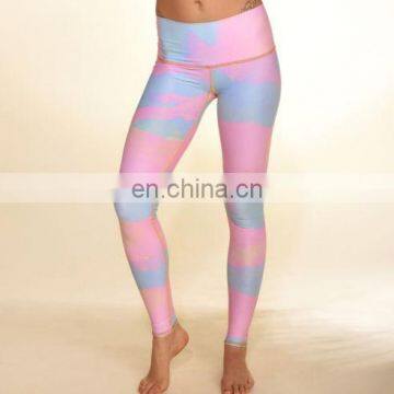 pink purple digital printed moon design sport women's fitness leggings