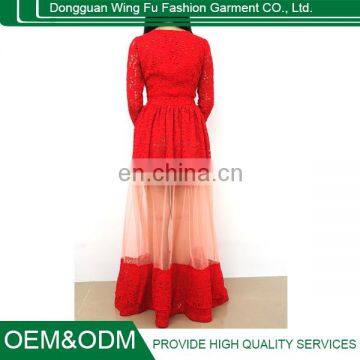 Lace Skirt Design Princess Style Long Dress Gauze Evening Dresses photo-3