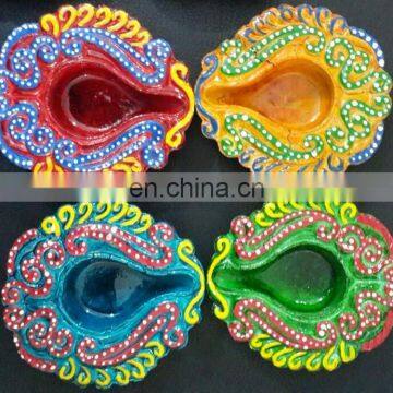 Decorative Diya Indian Diwali Decoration Clay Candle