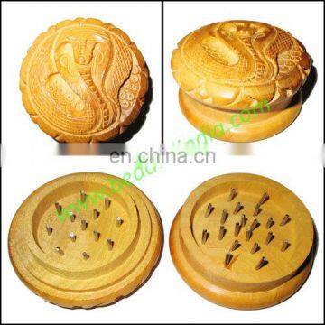 Handmade wooden smoking herb grinder, size : 30x55mm