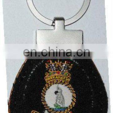 Key Chain and Key Fob Military Hand Embroidery | Premium Handicraft Gift for Him | Leather Key Chain