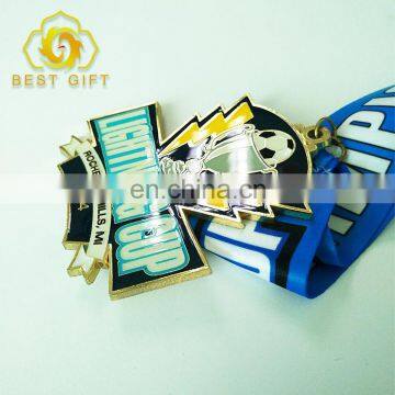 Hot Selling Custom Zinc Alloy Award Medal With Colorful Ribbon