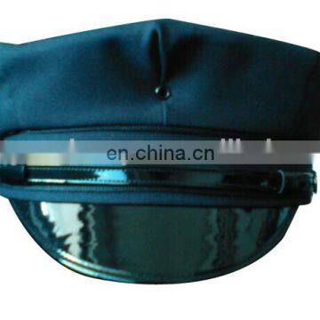 8 brim black military peaked cap for United States