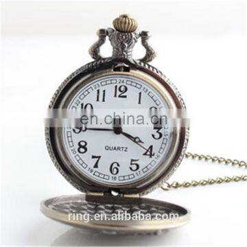 Large Fashion Classic Retro Bronze Carved Deer Quartz Pocket Watch For Men And Women Gift