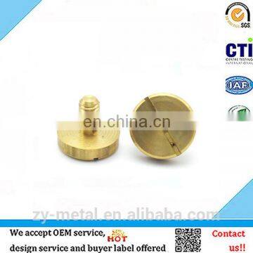 Promotional item brass slotted flat screw,screw for bag decoration