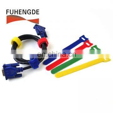 Colorful Color reusable nylon injection hook and soft loop fabric cable tie from manufacture