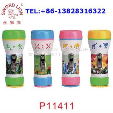 SWORD LION Brand 1xD Dry Battery Powered Plastic Led Flashlight Torch Light