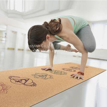 Eco-friendly Non-slip Natural Cork Rubber Yoga Mat