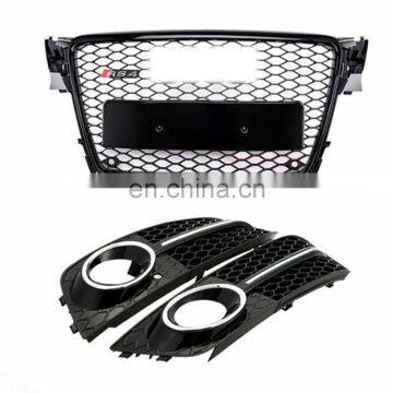 2009-2012 Honeycomb Mesh Grille + Fog Light Grill for Audi A4 S4 B8 8T RS4 Style photo-3