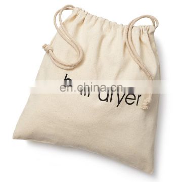 Custom printed drawstring cotton hotel hair dryer storage bag