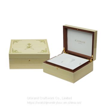 China popular luxury wood grain painting watch packaging box custom design branded solid wooden watch box for wholesale