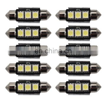 10x White 36mm 5050 LED CANBUS Error Free Dome License Interior Light Bulbs 6418