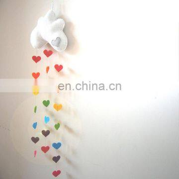 Wall Hanging Baby Nursery Felt Cloud and Drops Baby Mobile photo-3