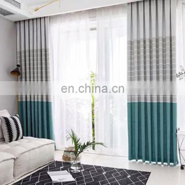 Factory Direct Good Quality Mediterranean Style Cotton Linen Fabric Decorative Striped Home Soundproof Blackout Shade Curtain