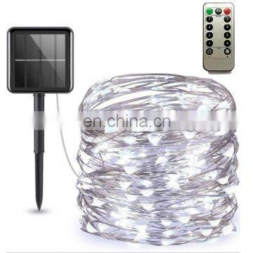 Solar Waterproof Copper Wire String Light Home Decor Indoor Outdoor Christmas Decoration Fairy Lights With Remote Controller